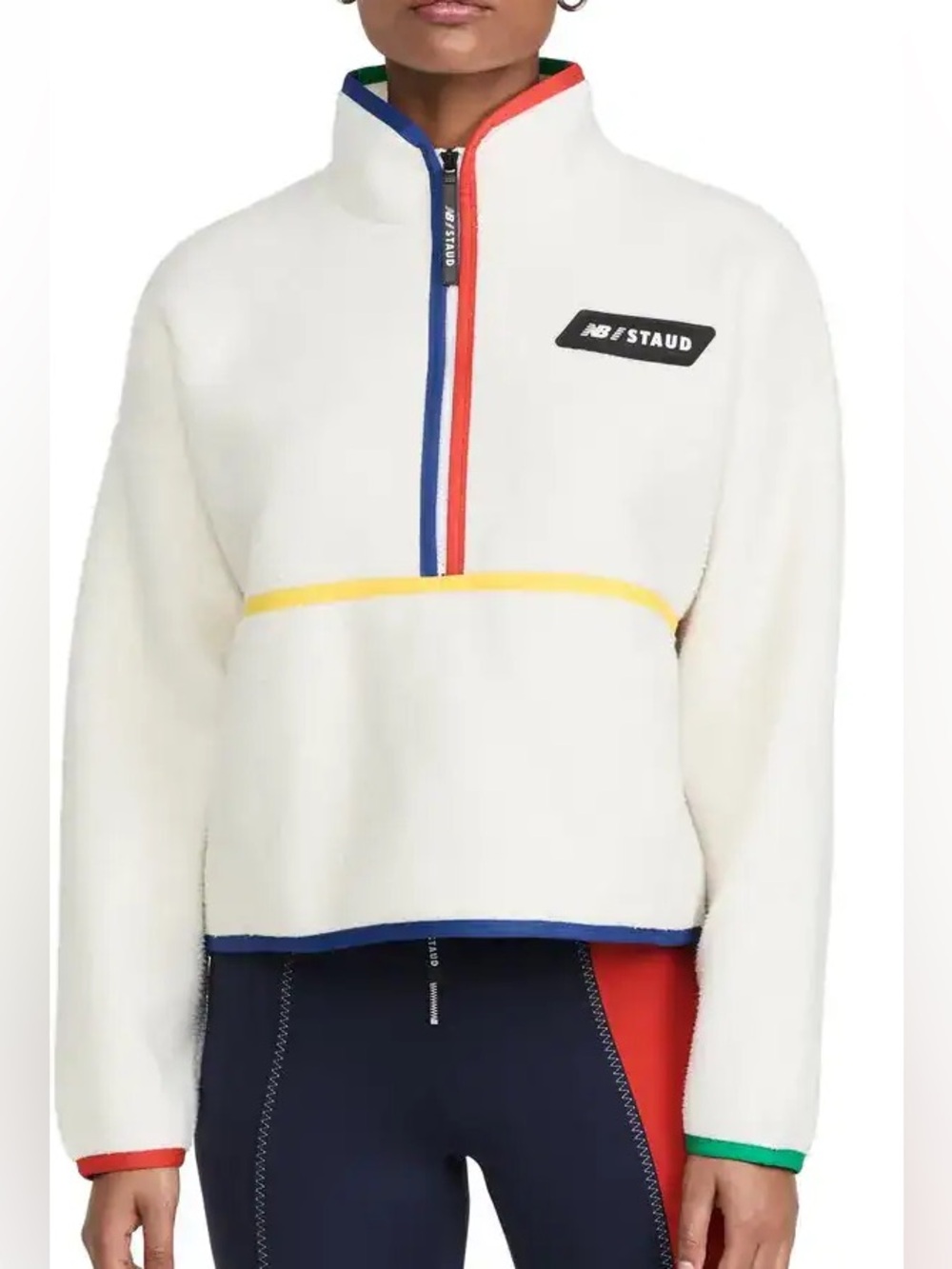 New Balance x STAUD Sherpa Fleece Pullover Jacket Seasalt